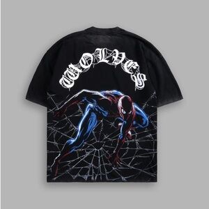 SPIDER-MAN'S WEB "PREMIUM" OVERSIZED 
TEE IN BLACK